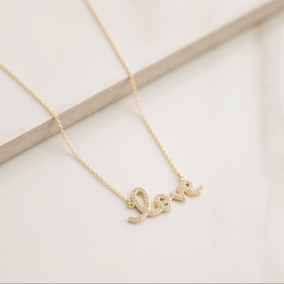 Love Crystal Necklace | 14k Gold Plated - Picture 3 of 8